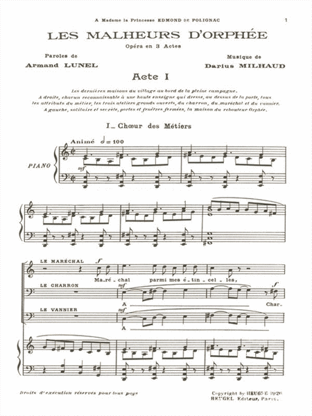 Les Malheurs D'orphee Op.85 (opera)