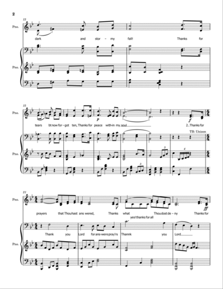 Thanks to God in Bb Divisi scores gallery preview page 2