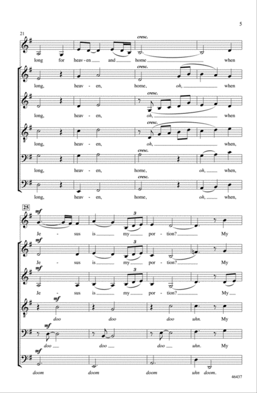His Eye Is On the Sparrow Choir scores gallery preview page 4