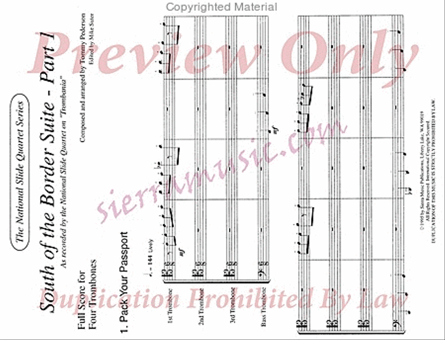 South Of The Border Trombone Quartet scores gallery preview page 2