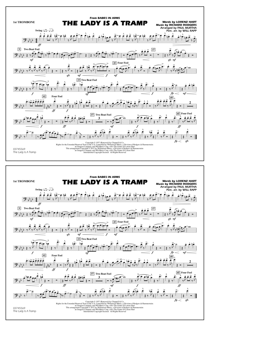 The Lady Is A Tramp - 1st Trombone