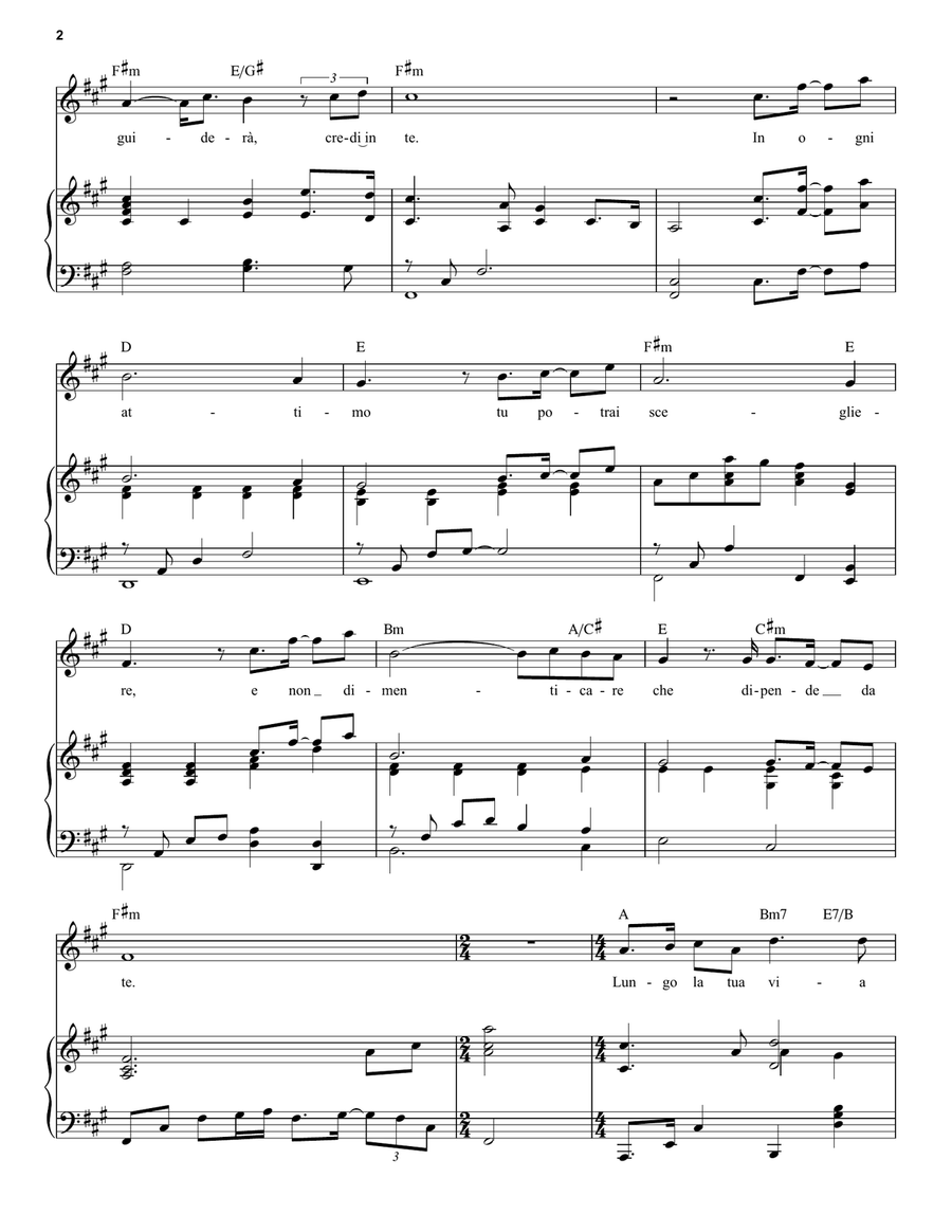 Nelle Tue Mani Piano, Vocal scores gallery preview page 2