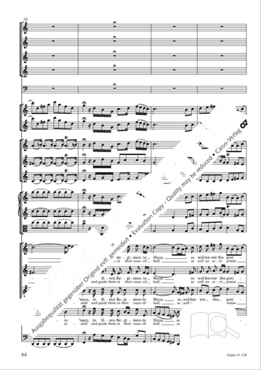 Praise the Lord, O Jerusalem (Preise, Jerusalem, den Herrn) 4-Part scores gallery preview page 65