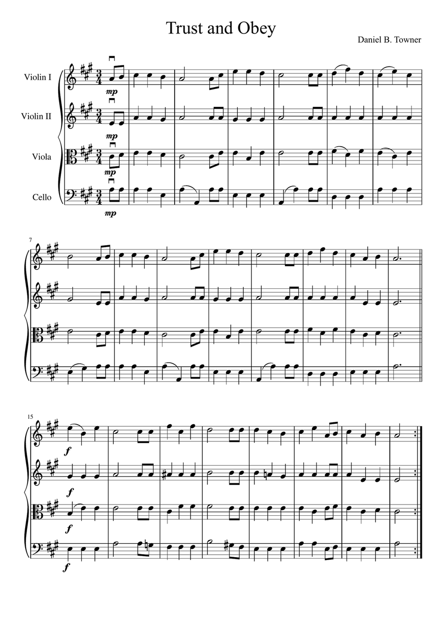 Trust and Obey Trust and Obey String Quartet scores gallery preview page 2