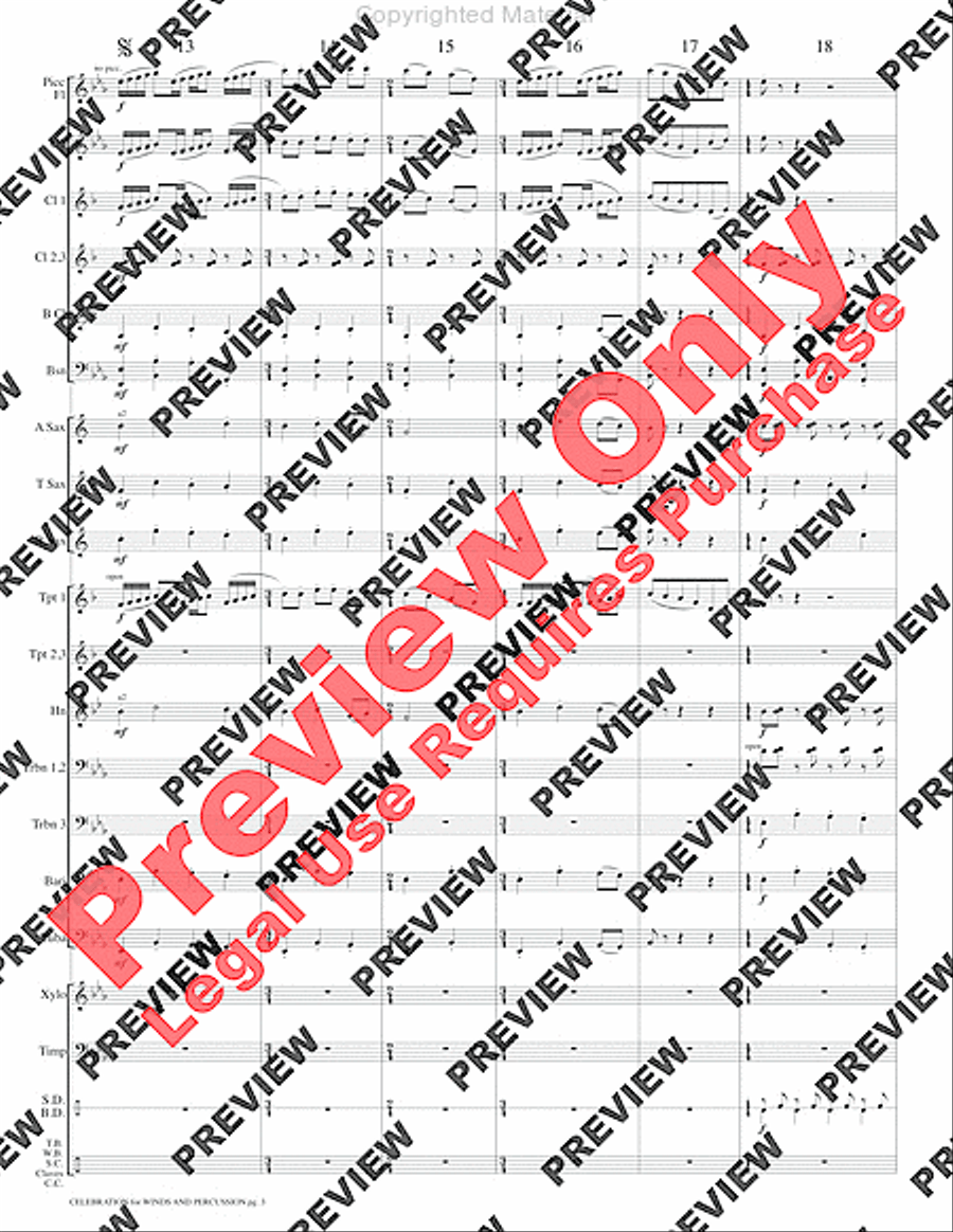 Celebration for Winds and Percussion Concert Band scores gallery preview page 6