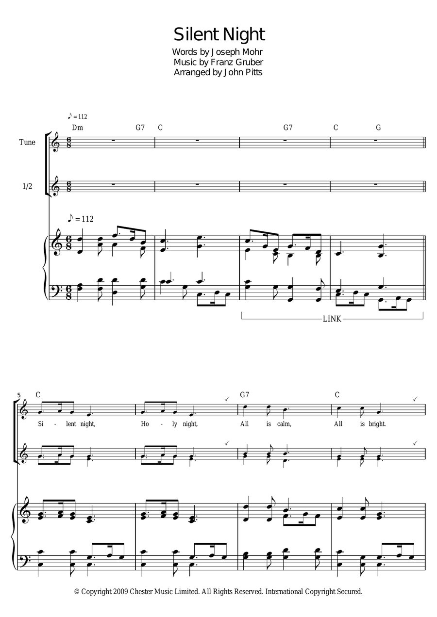 Silent Night Recorder scores gallery preview page 1