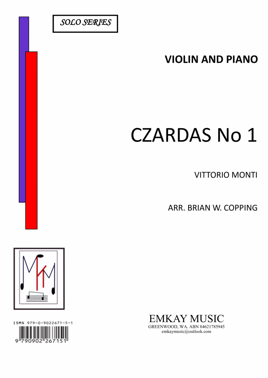 CZARDAS No1 – VIOLIN & PIANO Violin Solo scores gallery preview page 1