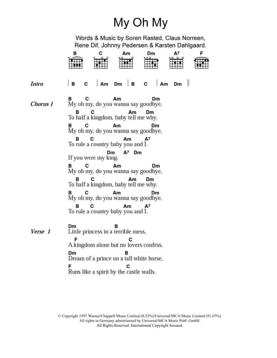My Oh My Acoustic Guitar scores gallery preview page 1