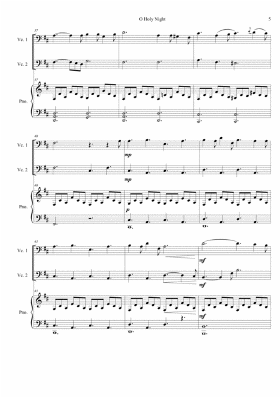 O Holy Night(for 2 Cellos and Piano) String Orchestra scores gallery preview page 5
