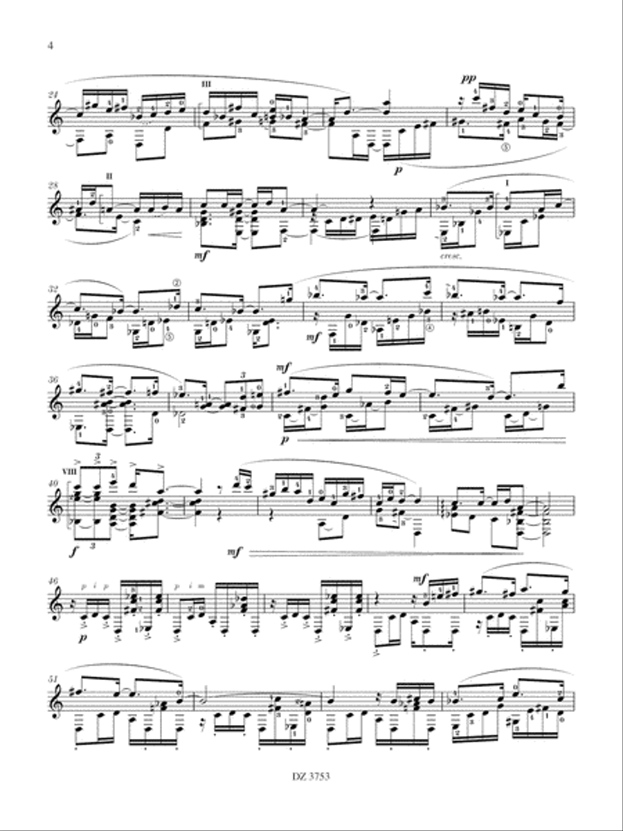 GFA Spotlight Series, Três Improvisos Classical Guitar scores gallery preview page 5