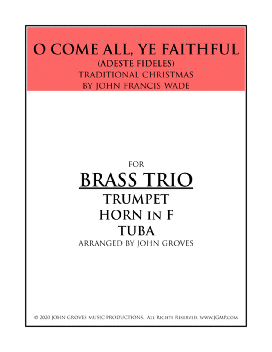 O Come, All Ye Faithful - Trumpet, Horn, Tuba (Brass Trio) image number null