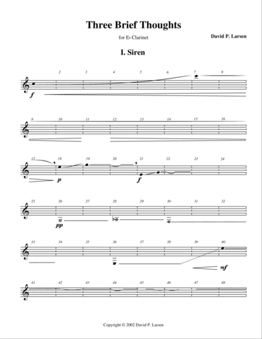 Three Brief Thoughts Three Brief Thoughts Clarinet Solo scores gallery preview page 3