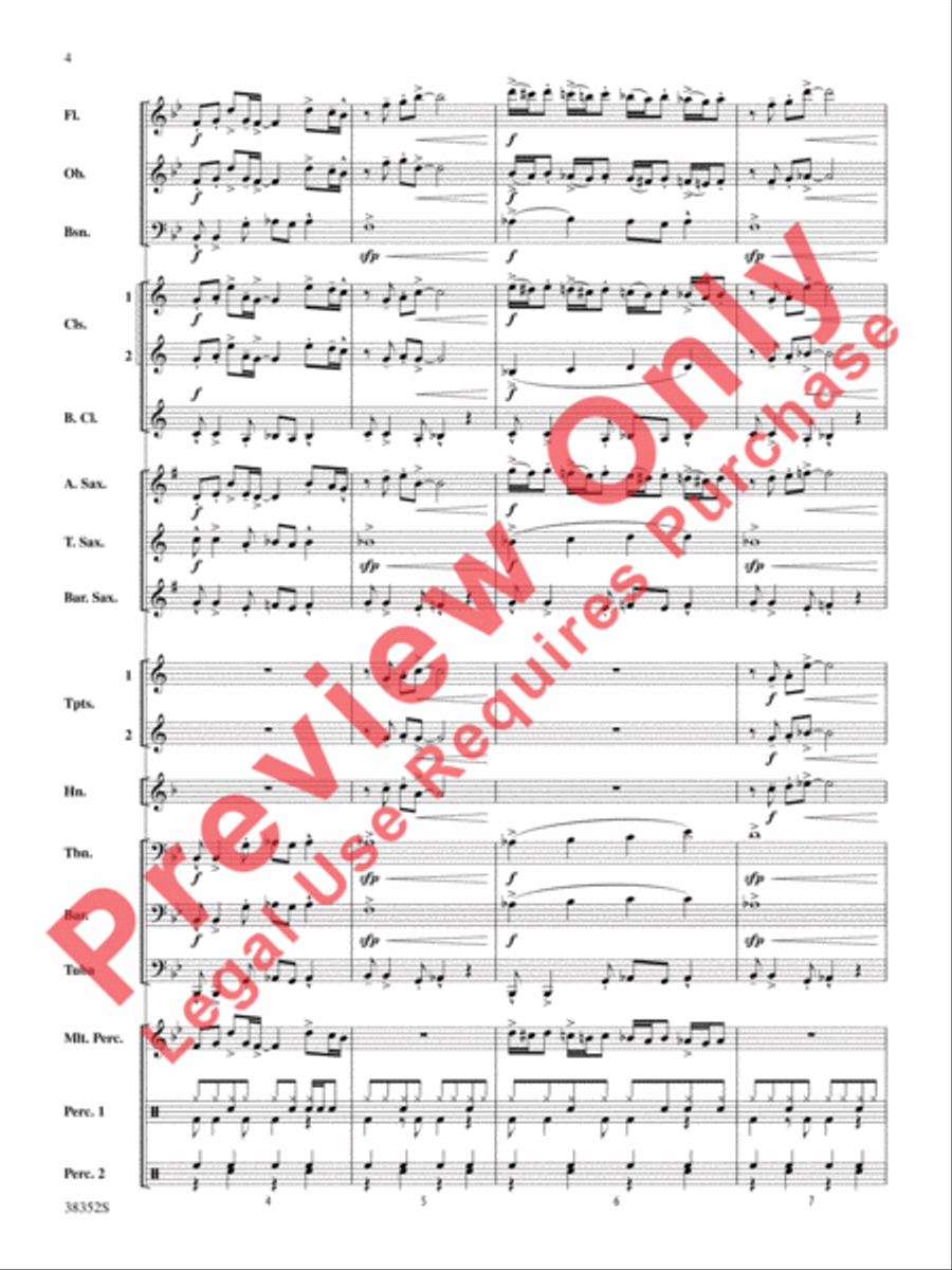 Give Up the Funk (Tear the Roof Off That Sucker) Concert Band scores gallery preview page 5