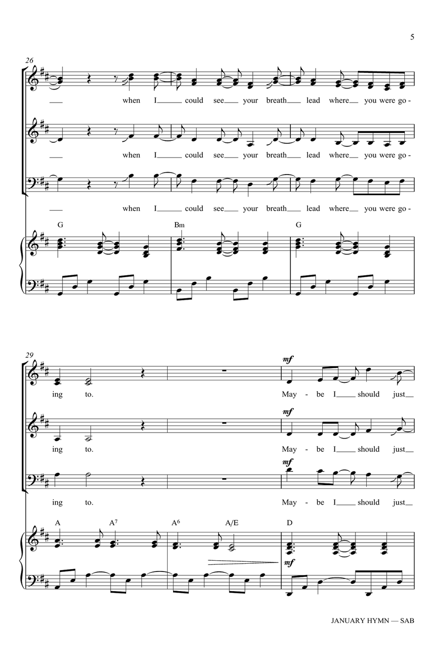January Hymn (arr. Keith Sinclair) 3-Part scores gallery preview page 5