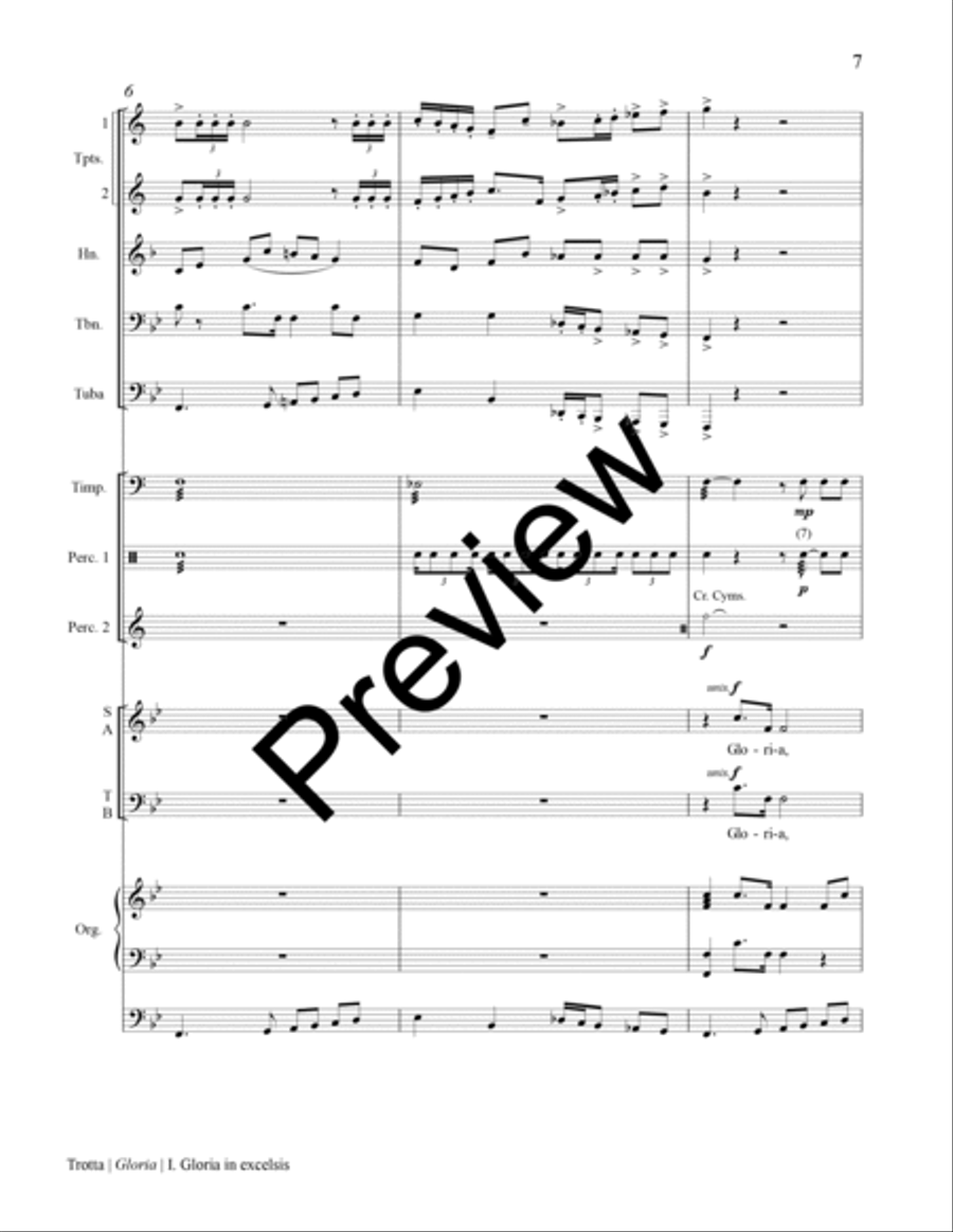 Gloria (Full Score for Organ, Brass, Percussion) Choir scores gallery preview page 10