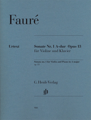 Book cover for Sonata No. 1 in A Major, Op. 13 for Violin and Piano