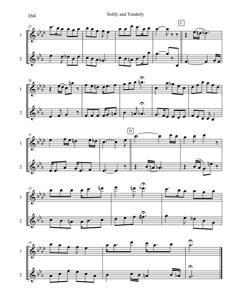 Ten Selected Hymns for the Performing Duet, Vol. 9 - flute and horn Woodwind Duet scores gallery preview page 4
