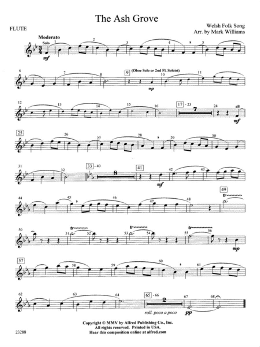 The Ash Grove: Flute Concert Band scores gallery preview page 1