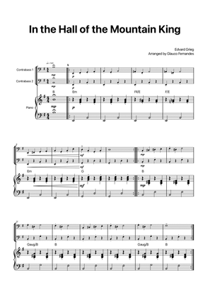 In the Hall of the Mountain King - Double Bass Duet with Piano and Chord Notations