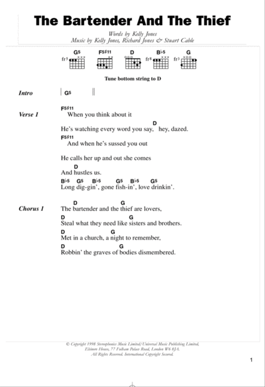 The Bartender And The Thief Acoustic Guitar scores gallery preview page 1