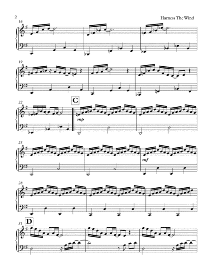 Harness The Wind Harness The Wind Piano Solo scores gallery preview page 2