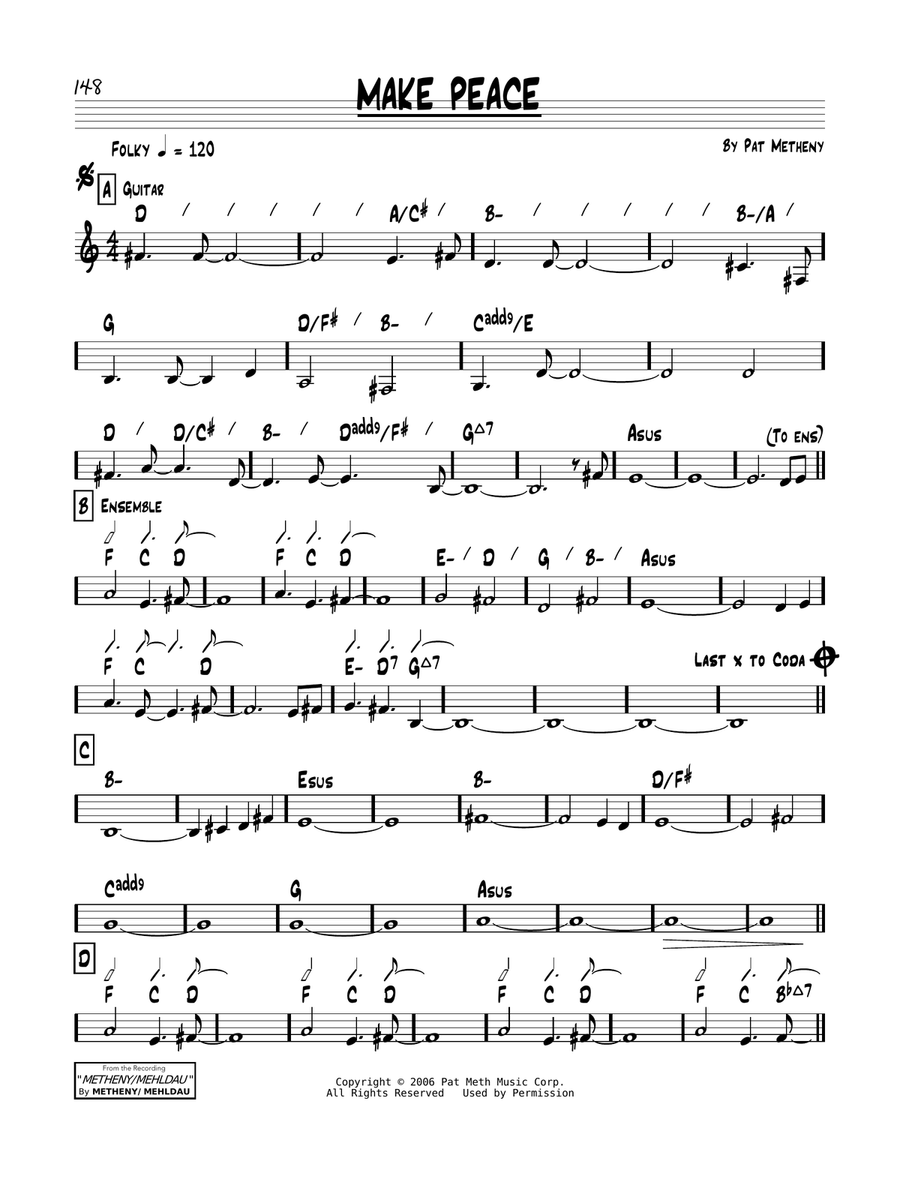 Make Peace Piano scores gallery preview page 1