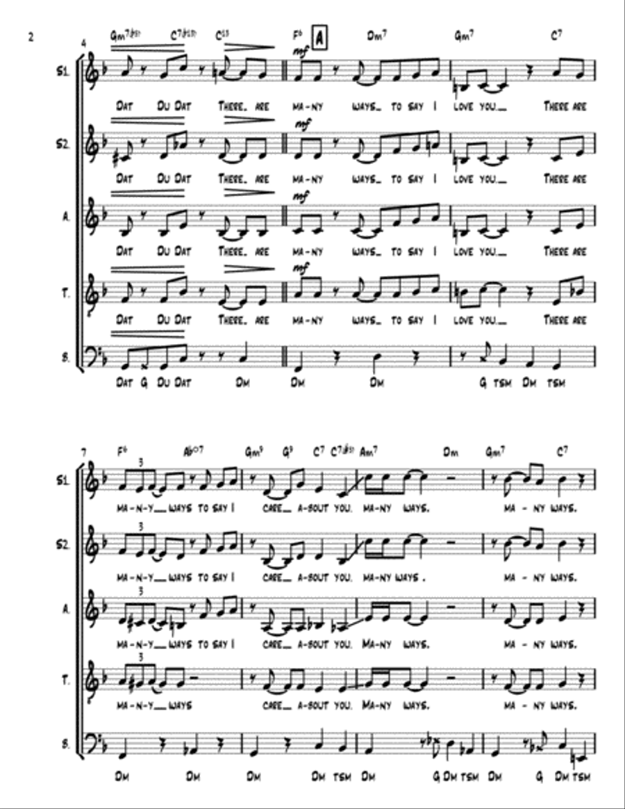 There Are Many Ways (to Say I Love You) Divisi scores gallery preview page 2