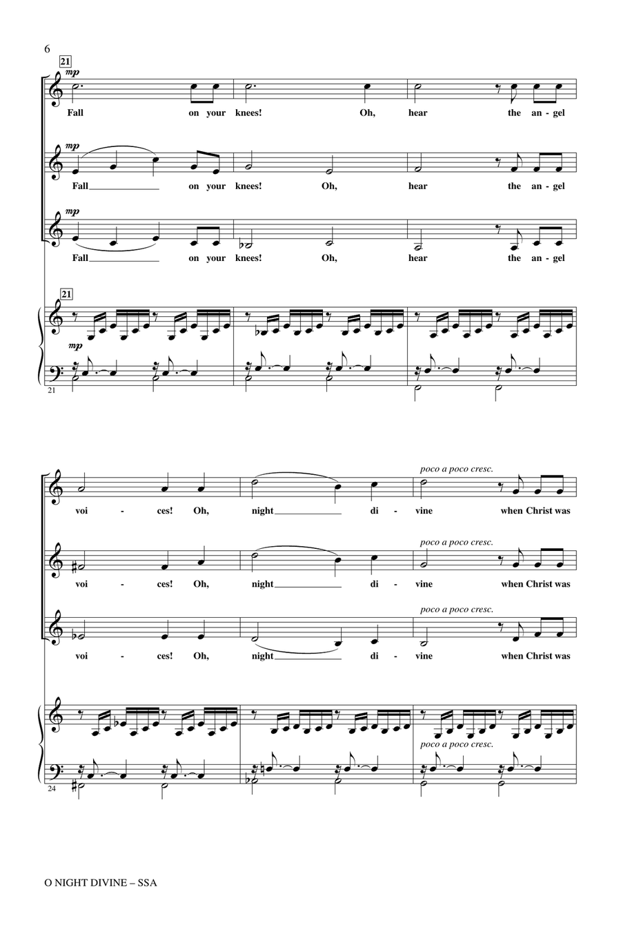 O Night Divine SSA scores gallery preview page 4