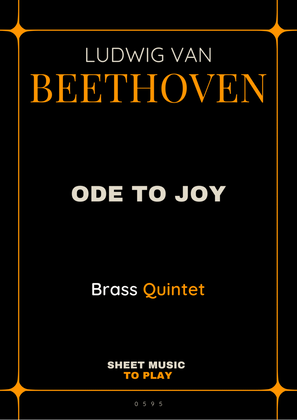 Book cover for Ode To Joy - Easy Brass Quintet (Full Score and Parts)