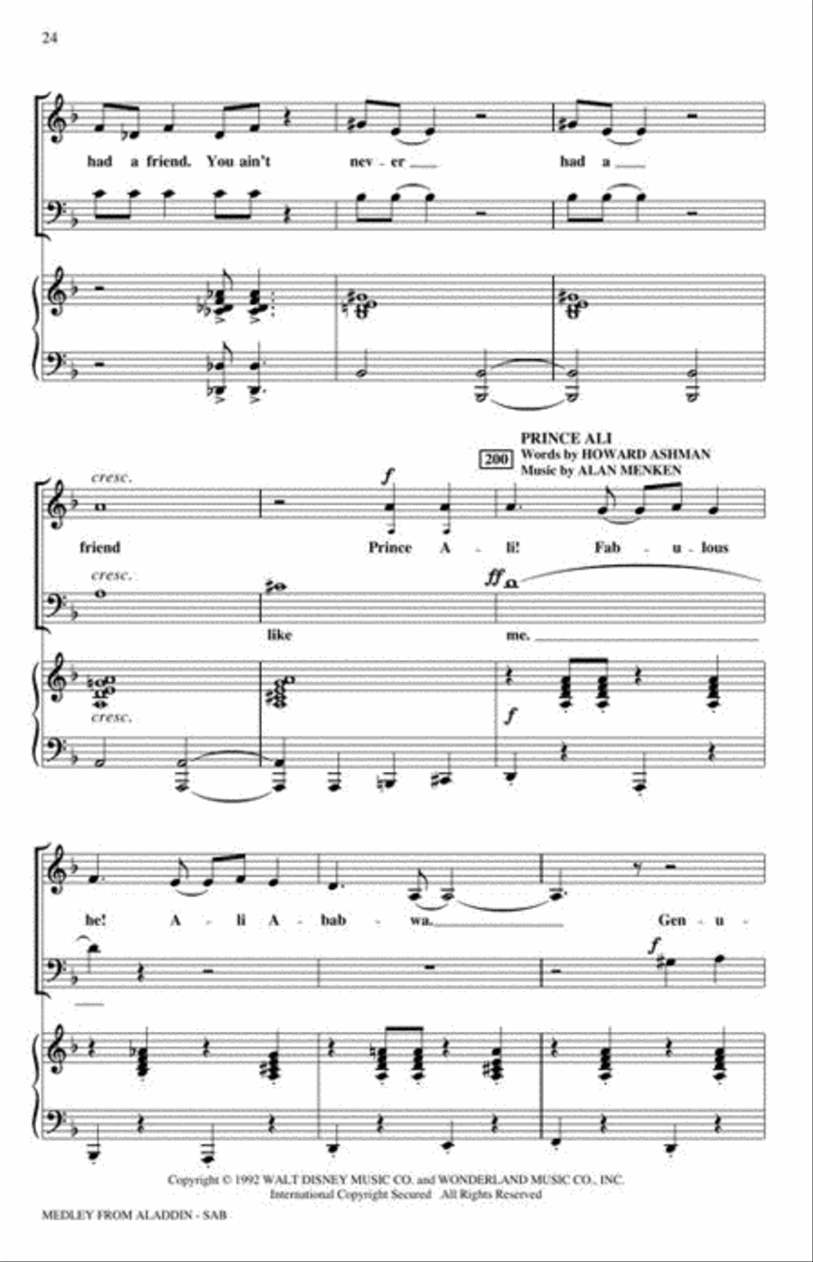 Aladdin (Medley) Aladdin (Medley) 3-Part scores gallery preview page 6
