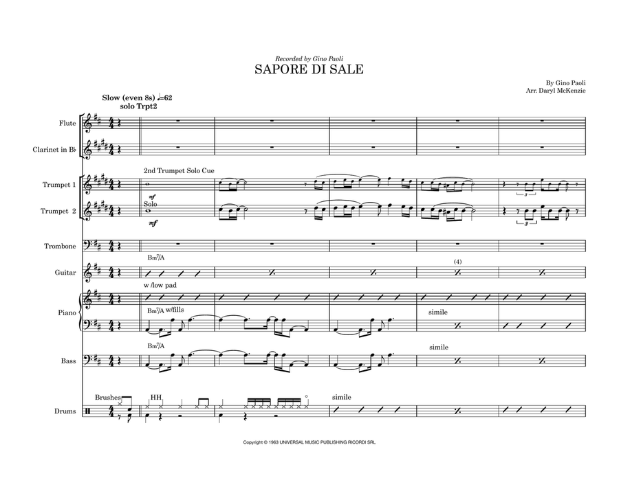 Sapore Di Sale Large Ensemble scores gallery preview page 1