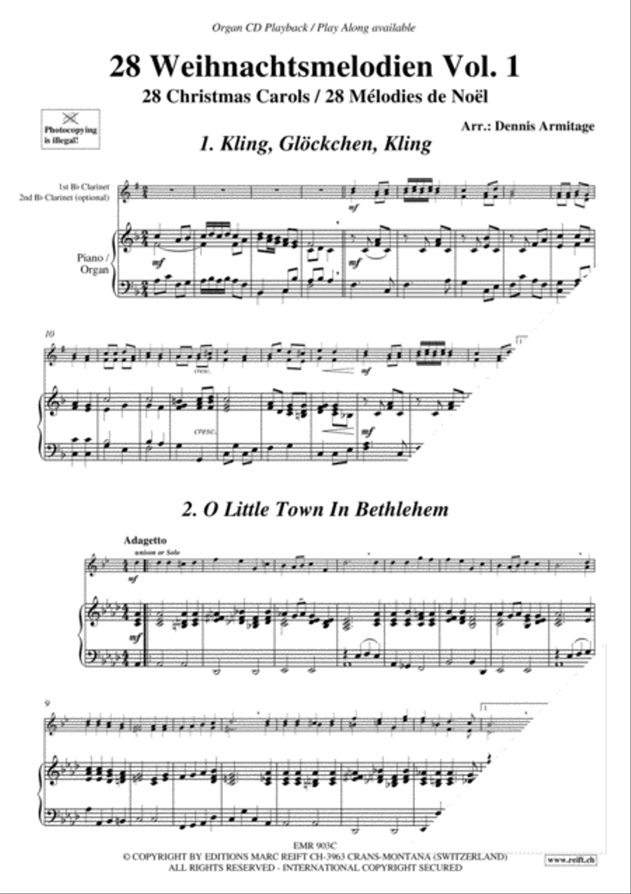 28 Weihnachtsmelodien Vol. 1 + 2 Clarinet Solo scores gallery preview page 3