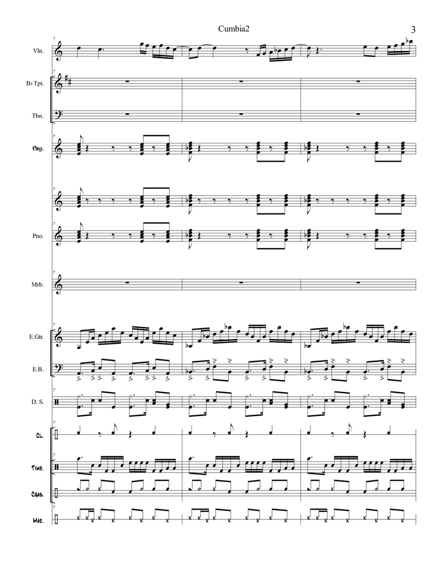 Cumbia Percussion Ensemble scores gallery preview page 3