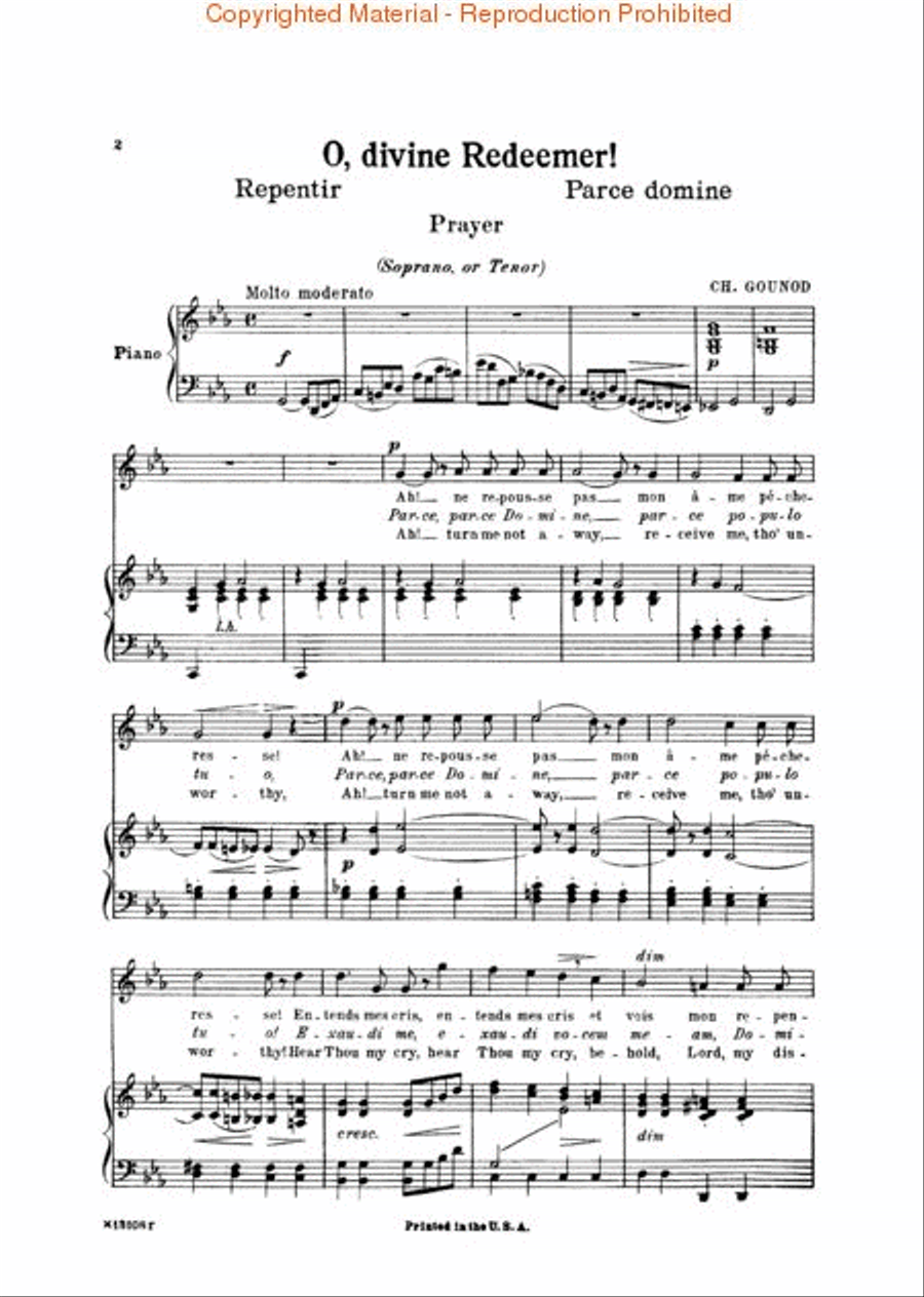 O Divine Redeemer O Divine Redeemer Voice scores gallery preview page 2