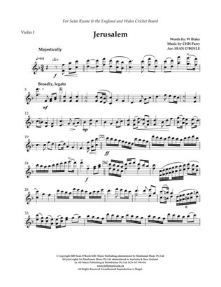 Jerusalem (in key of F) - Violin I