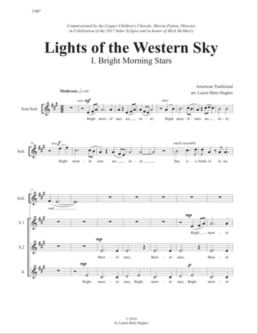 Lights of the Western Sky [SSA Choral Part with Keyboard Reduction] SSA scores gallery preview page 3