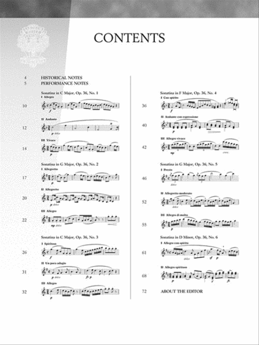 Clementi – Sonatinas, Opus 36