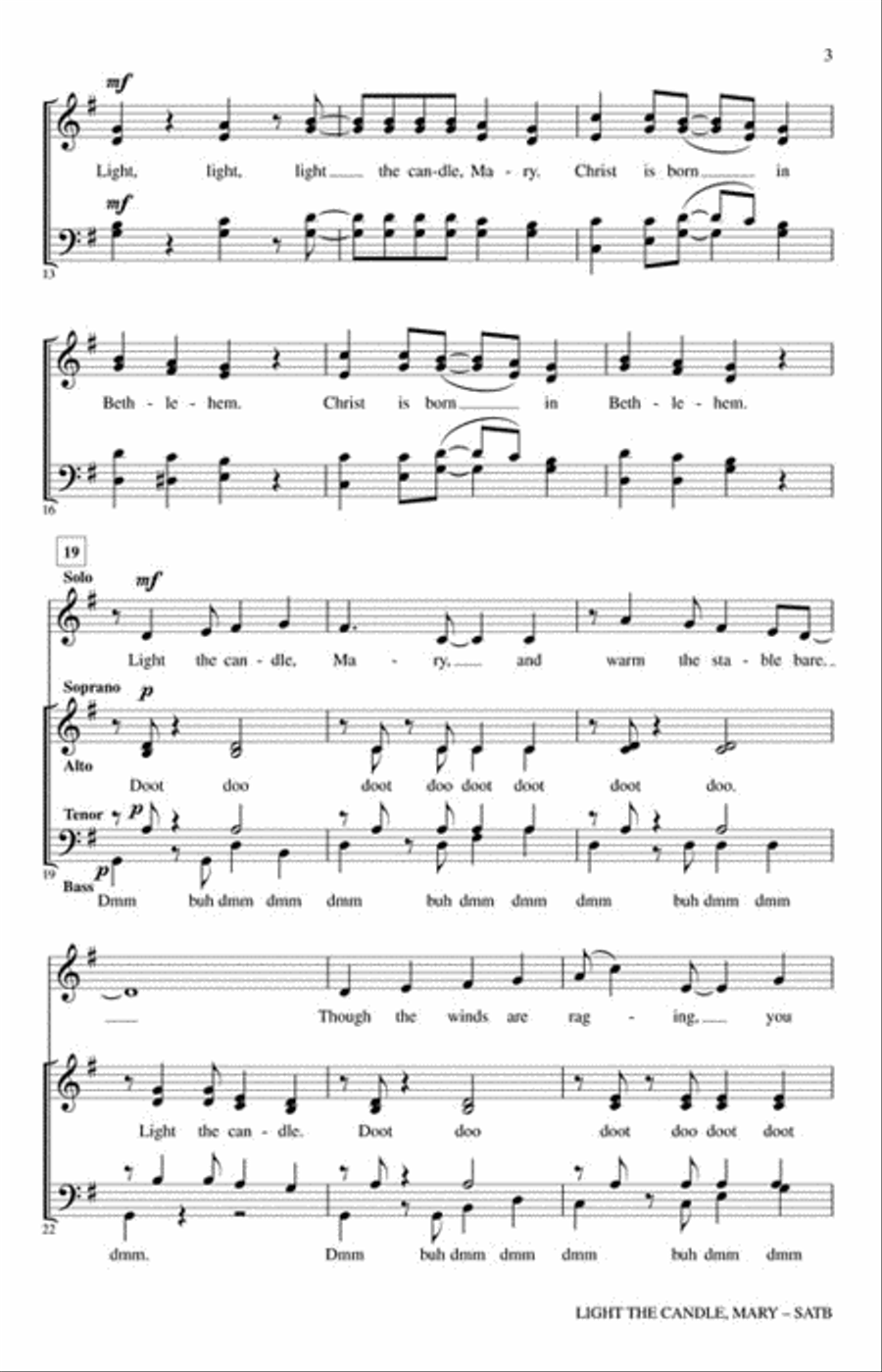 Light the Candle, Mary Light the Candle, Mary 4-Part scores gallery preview page 3