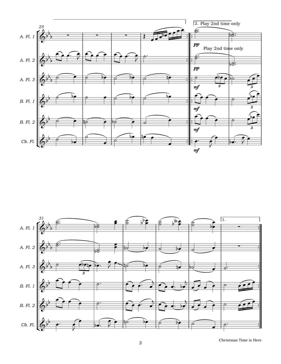 Christmas Time Is Here Christmas Time Is Here Flute Choir scores gallery preview page 6