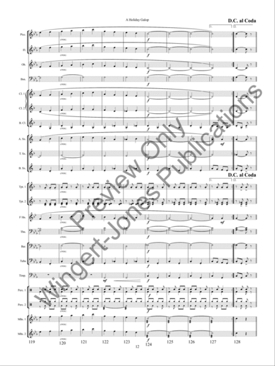 A Holiday Galop Concert Band scores gallery preview page 15