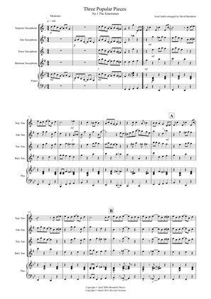 3 Popular Pieces for Saxophone Quartet