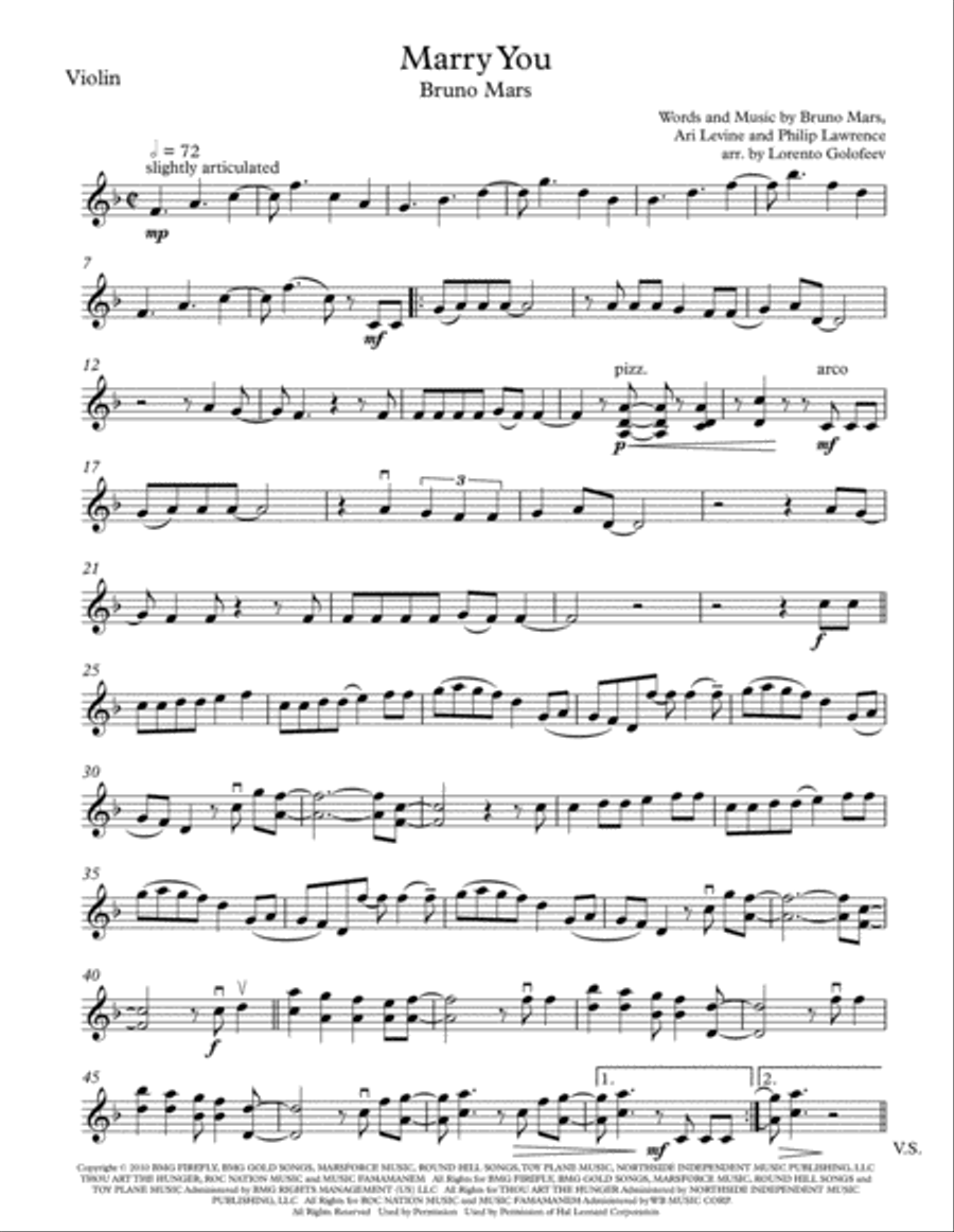Marry You String Trio scores gallery preview page 1
