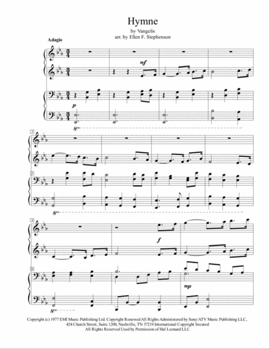 Hymne Hymne 1 Piano, 4-Hands scores gallery preview page 1