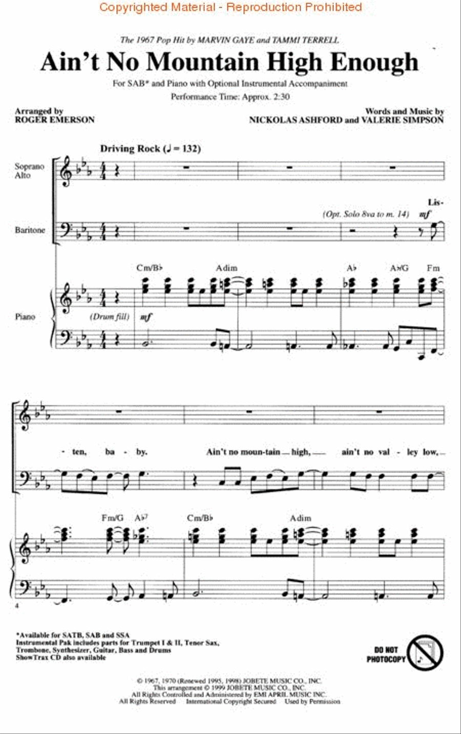 Ain't No Mountain High Enough 3-Part scores gallery preview page 2