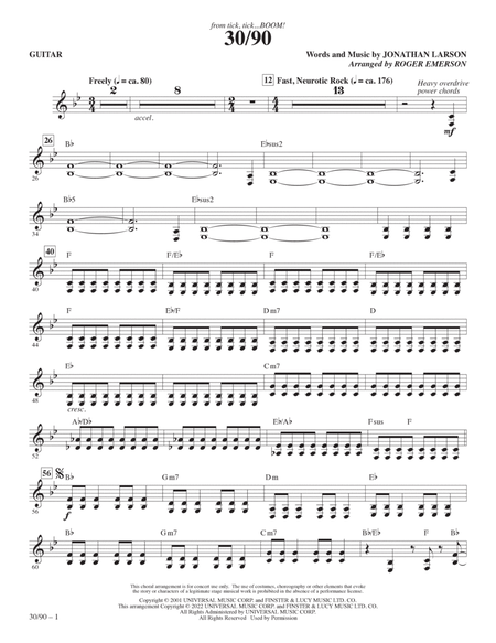 30/90 (from tick, tick... BOOM!) (arr. Roger Emerson) - Guitar