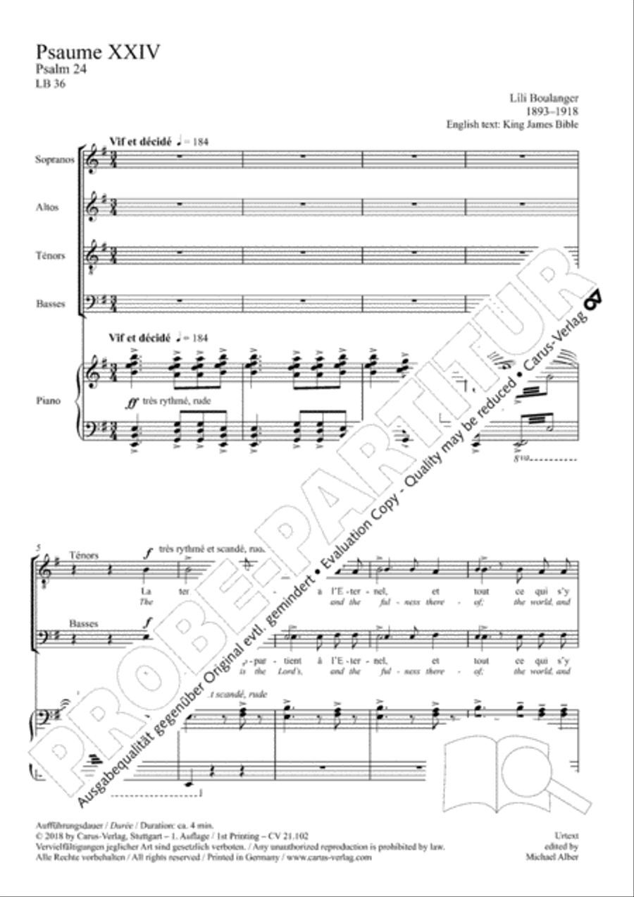 Psalm 24, LB 36 Psalm 24, LB 36 4-Part scores gallery preview page 6