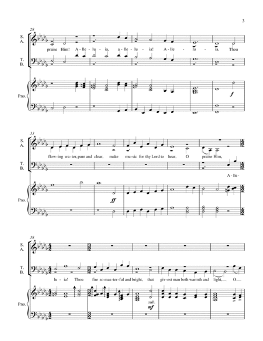 All Creatures of Our God and King - for choir and piano 4-Part scores gallery preview page 3