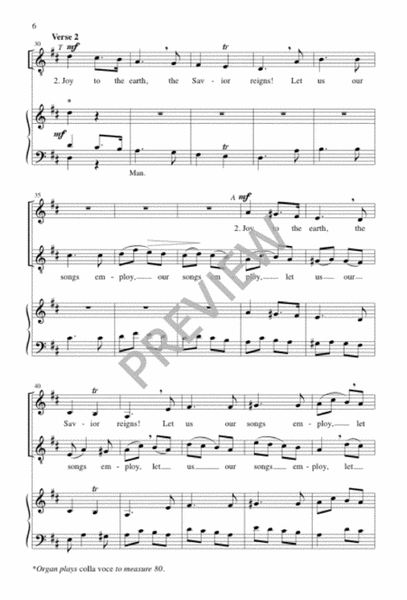 Joy to the World by George Frideric Handel Choir - Sheet Music