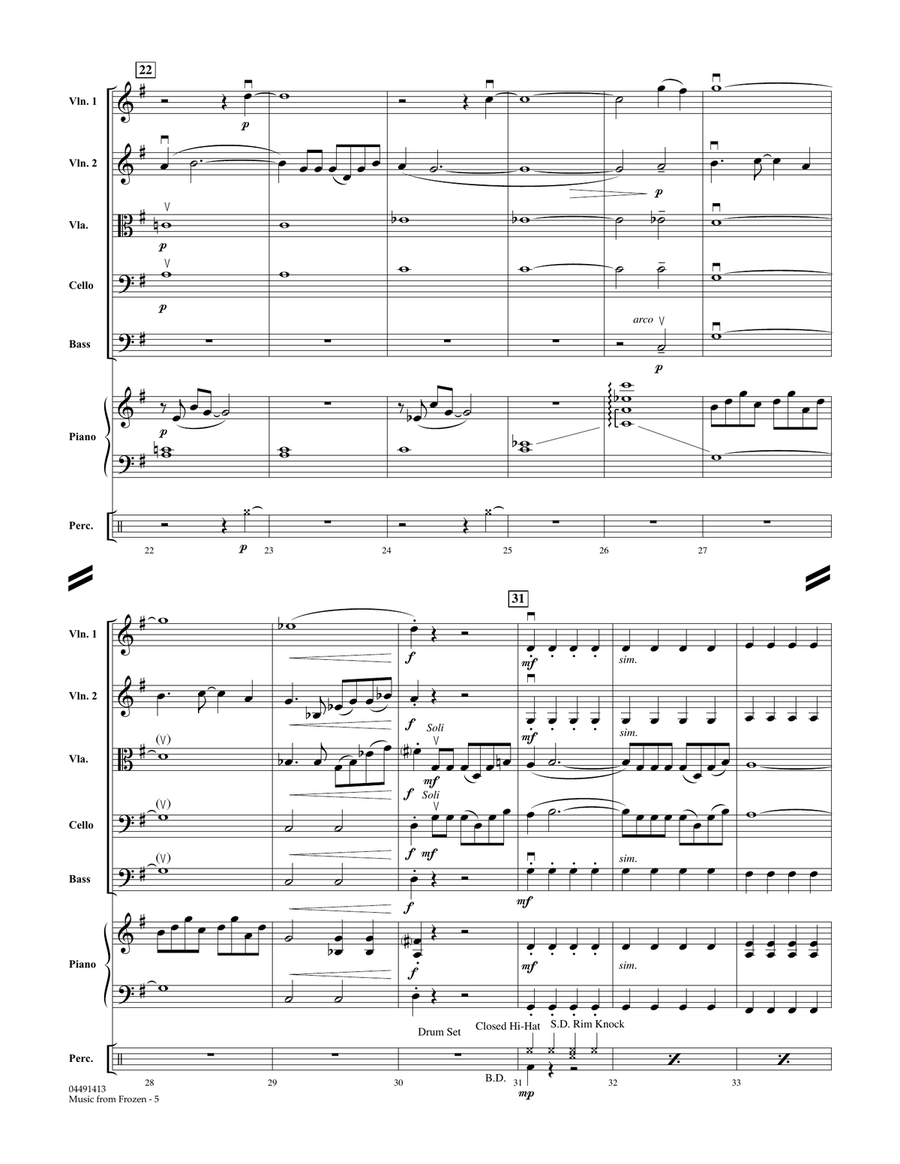 Music from Frozen - Conductor Score (Full Score) Orchestra scores gallery preview page 4