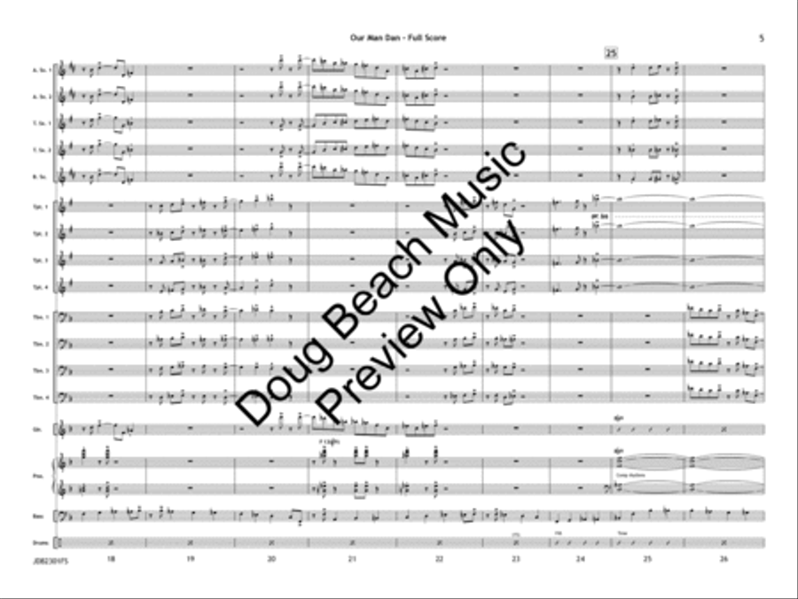 Our Man Dan (Score) Jazz Ensemble scores gallery preview page 6